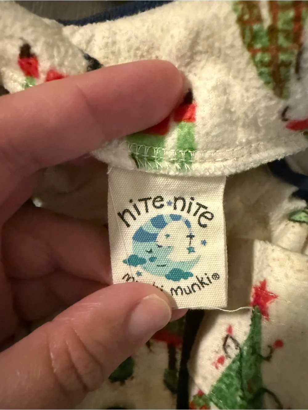 munki munki Cream Kids Pajama Set with Red & Green Gnomes
